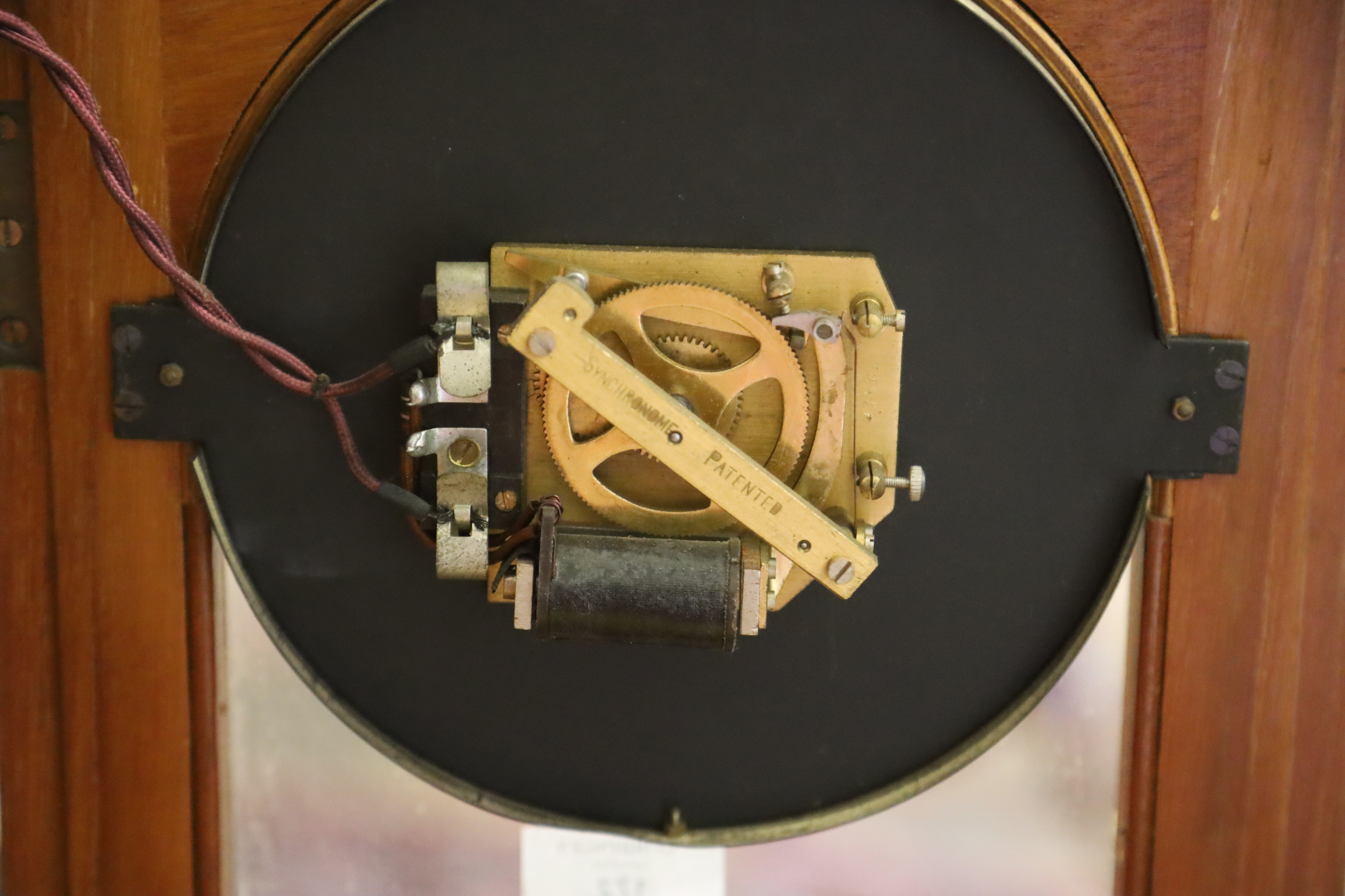 A mid 20th century teak cased Synchronome master clock, height 128cm